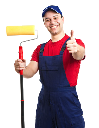 worker with paint pole