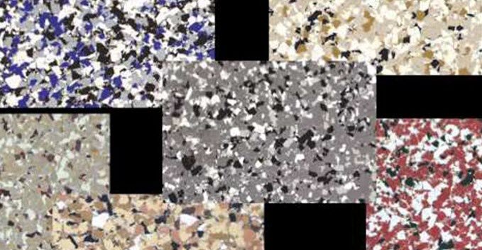 flaked epoxy floor patterns