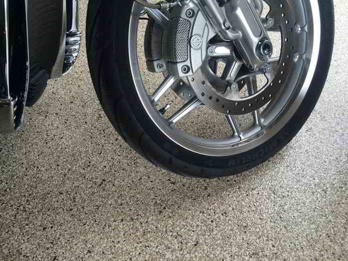 graveled epoxy floor in garage