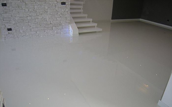 white self leveling epoxy floor